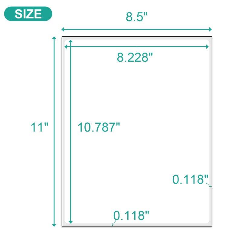MFLABEL ورق ملصقات كامل MFLABEL - 25 ورقة 8.5" × 11" ملصقات فينيل بيضاء غير لامعة قابلة للطباعة لطابعات الحبر وطابعات الليزر، لاصق دائم للشحن، العنوان، التعبئة والتغليف والحرف اليدوية DIY - Image 2